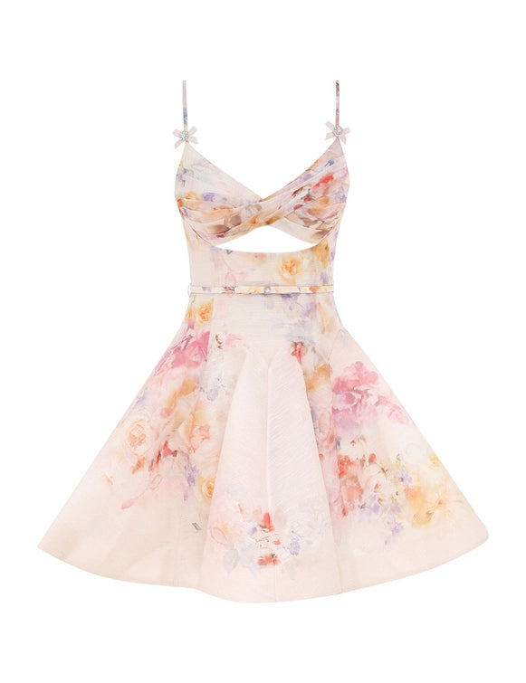 Crush Twist Front Mini Dress
