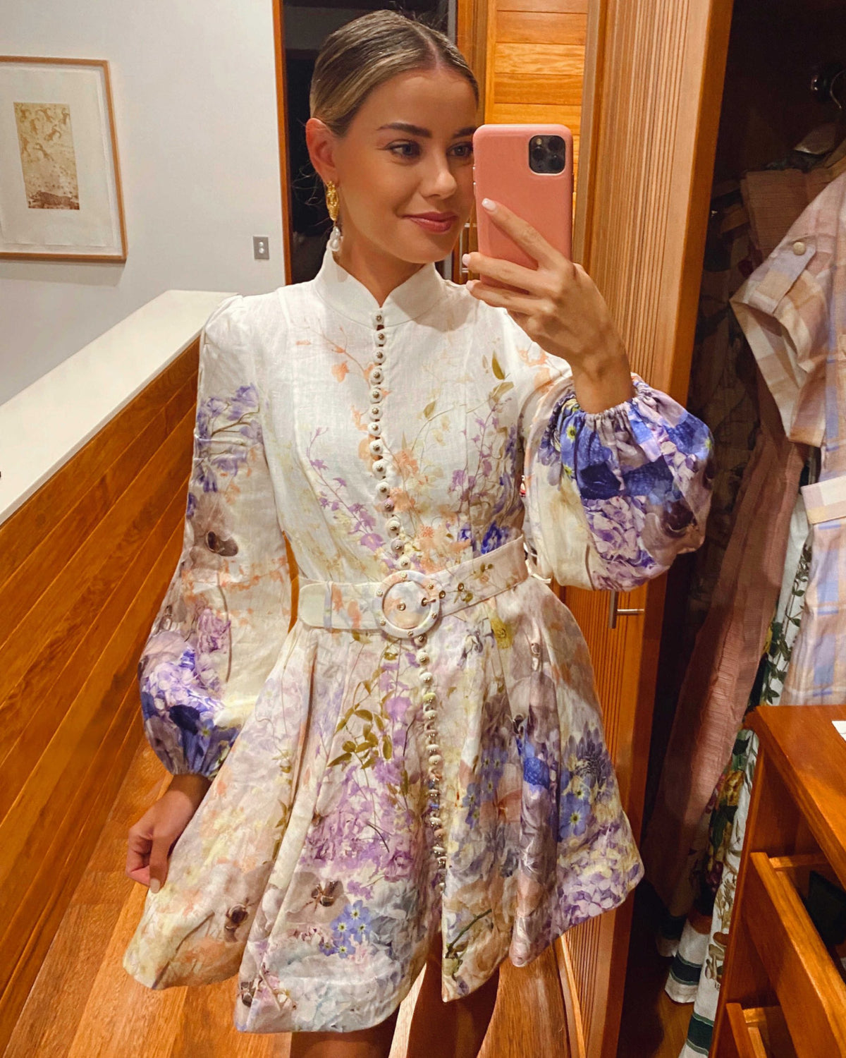 Zimmermann rhythmic buttoned mini dress